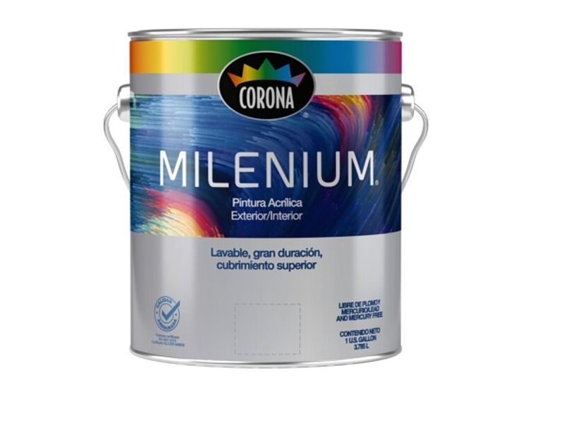 PINTURA MILENIUM CORONA TINTE BASE AGUA GALON