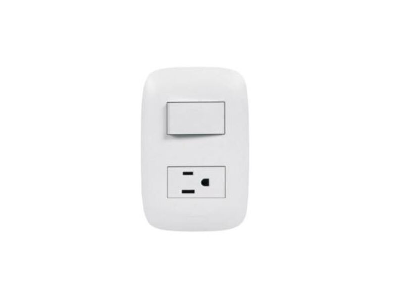 TOMA POLARIZADO E INTERRUPTOR SENCIA BLANCA