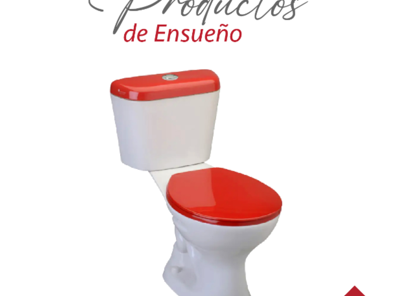 Sanitario blanco tapa roja Guatemala