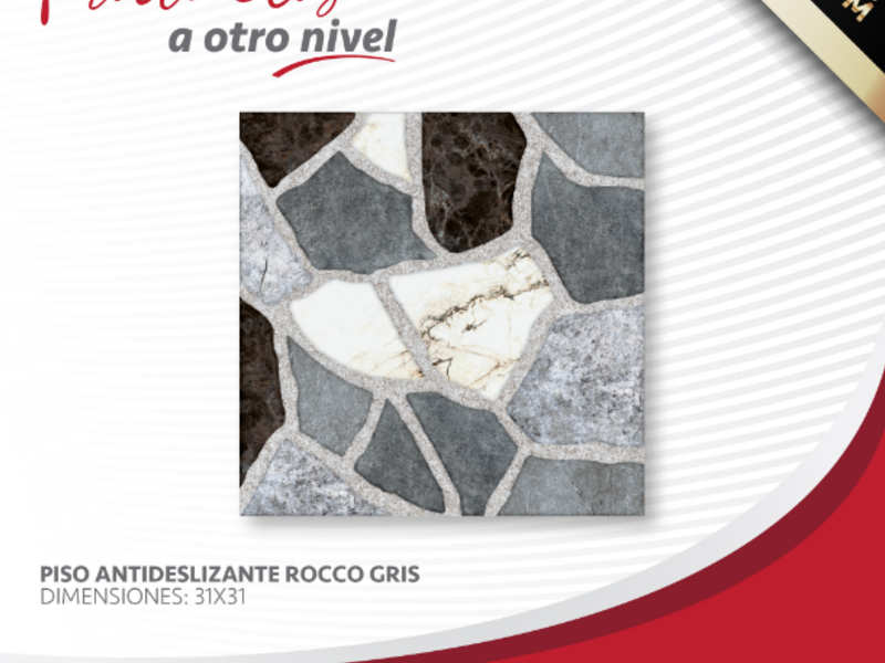Piso antideslizante rocco gris Guatemala