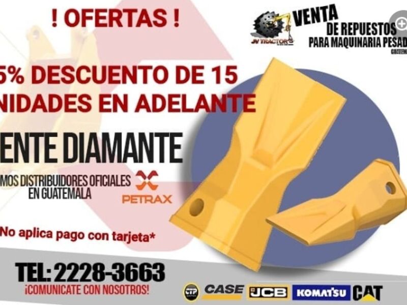 Diente diamante excavadora Guatemala