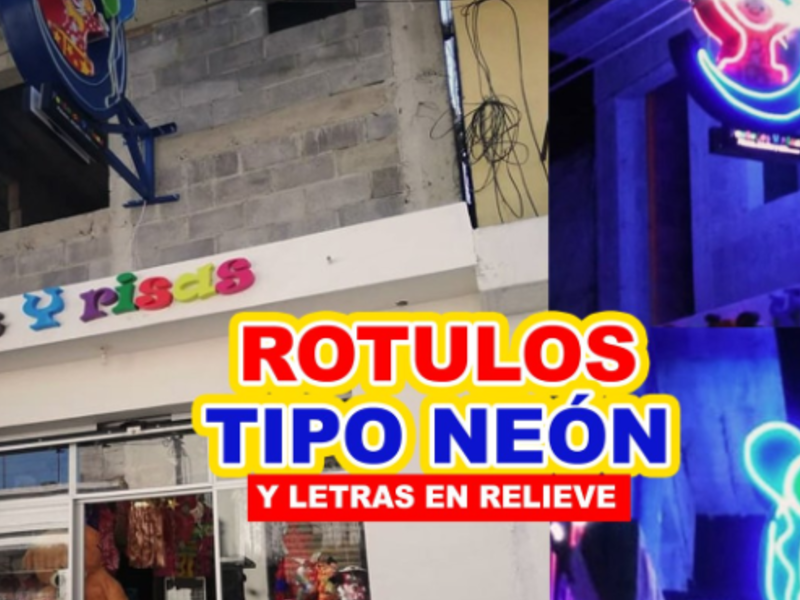 Rótulos tipo neón Huehuetenango