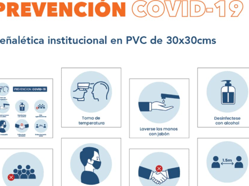 Rótulos de prevención de covid Guatemala