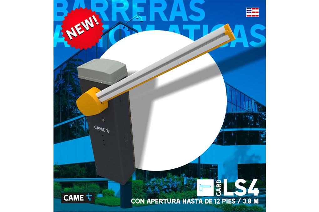 Barrera LS4 Brazo 4 Mts Reversible Iluminado CAME