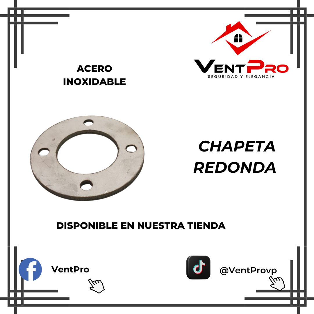CHAPETA REDONDA ACERO INOXIDABLE