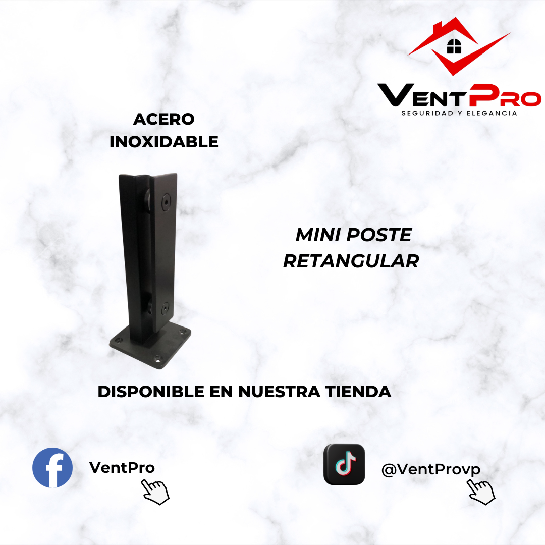mini poste retangular acero inoxidable