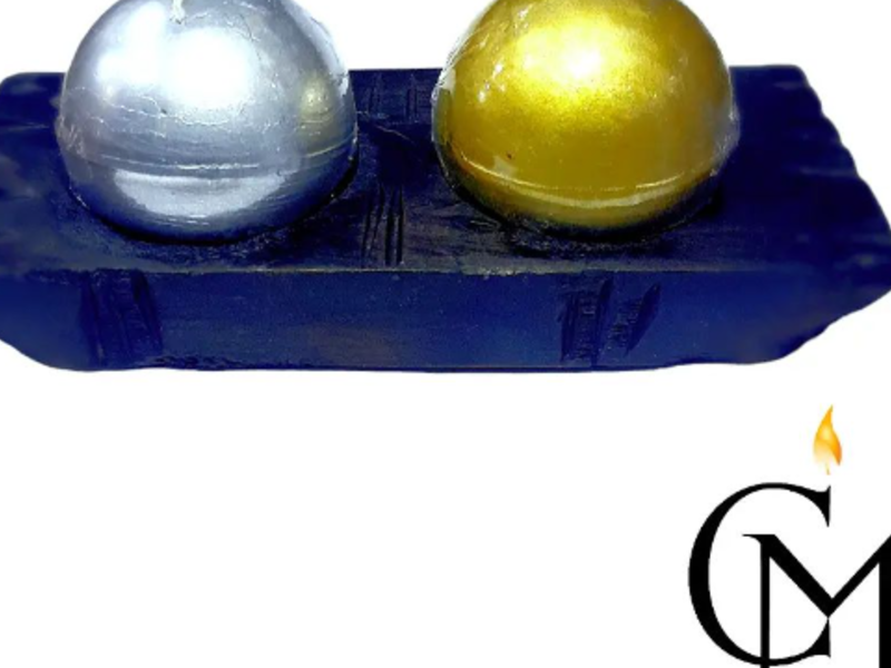 VELAS DE ESFERA COLOR PLATEADO C. DE GT.