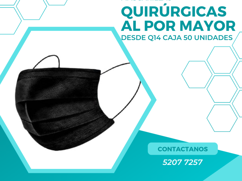 mascarillas QUIRÚRGICAS NEGRA Guatemala