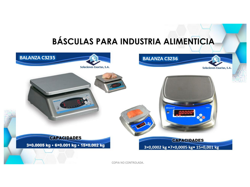 Básculas para industrias alimenticia GT