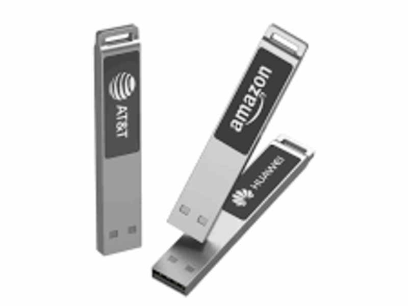 USB metalica con logo iluminado