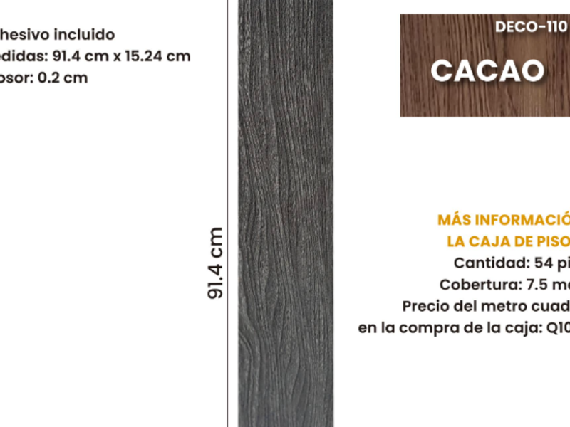 Piso PVC color Cacao, Guatemala