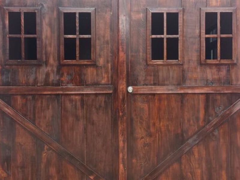 Puertas doble de Madera nogal oscuro