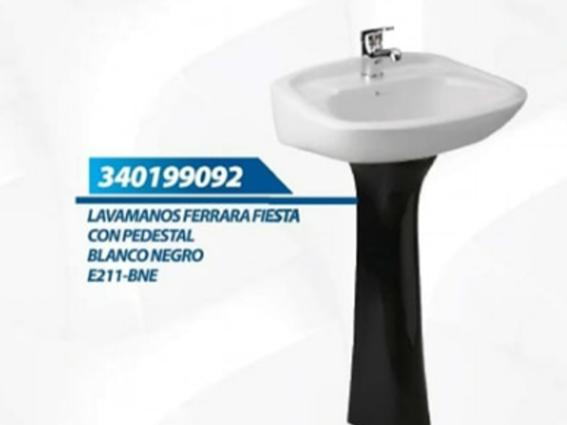 Lavabo Blanco Negro con Pedestal Guatemala