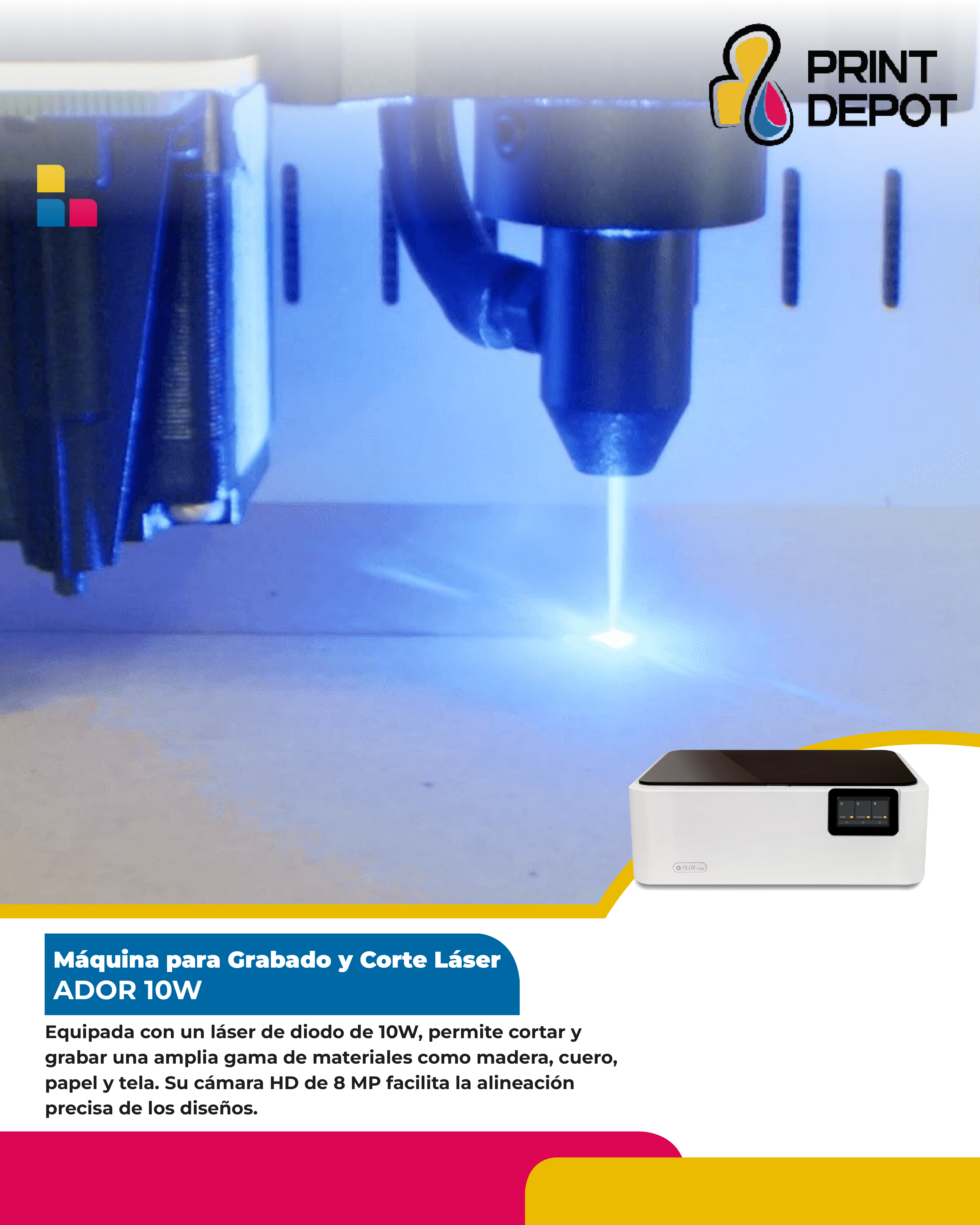 Máquina para Grabado y Corte Láser - Ador - 10W