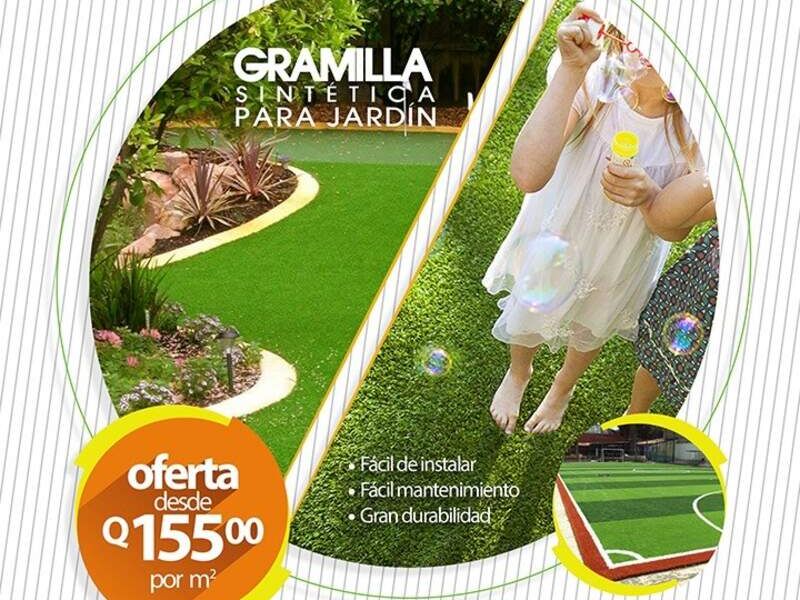 Gramilla sintética para jardines Guatemala
