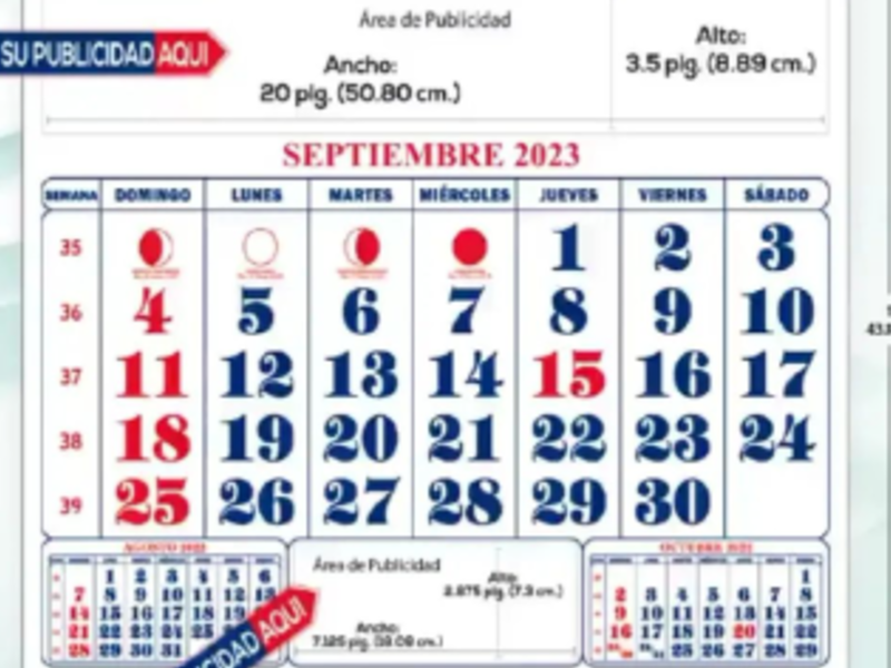 Calendario publicitario, Mixco Guatemala