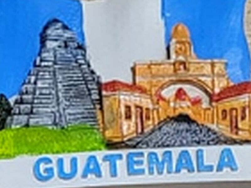 Bandera madera Guatemala
