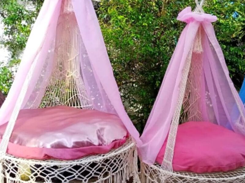 Hamaca silla rosa doble Guatemala