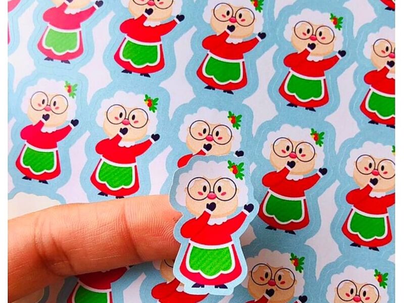 Sticker mujer navidad Guatemala