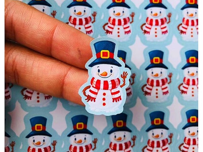 Sticker muñeco nieve Guatemala