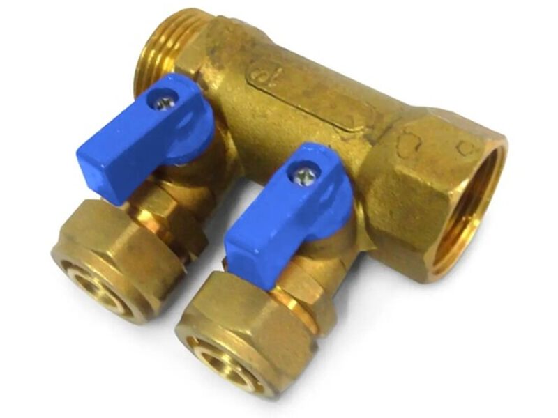 Manifold Manilla Azul Bronce 2 Vias 3/4”