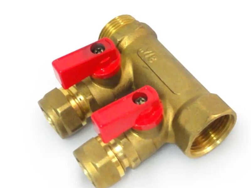 Manifold Manilla Roja Bronce 2 Vias 3/4” 