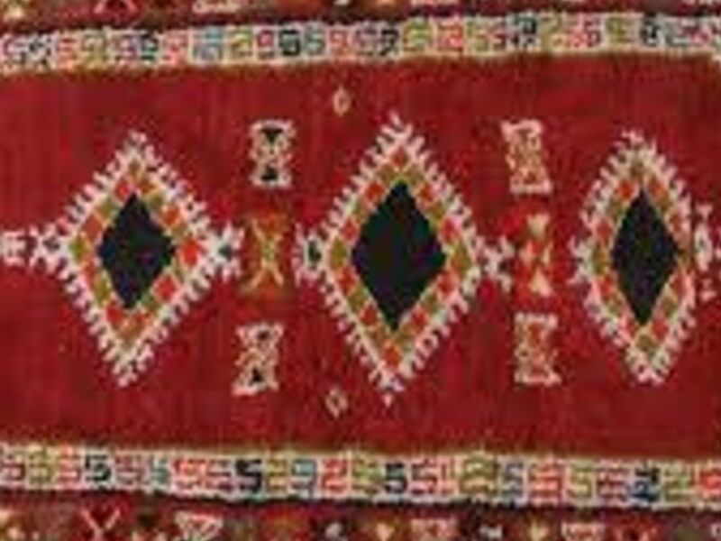 Alfombra Persa Rojo Rombos Guatemala
