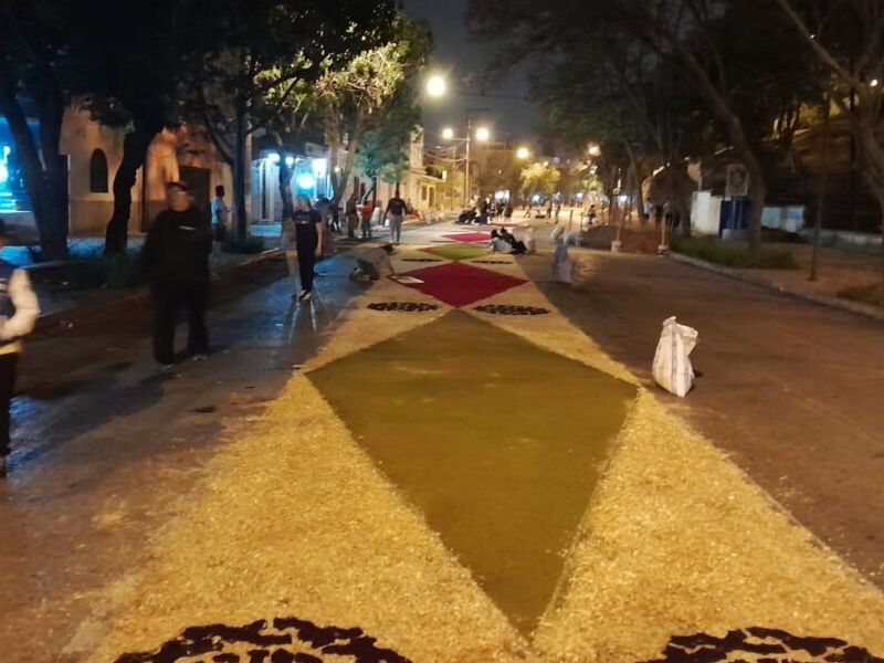 Alfombra Rombos Blancos Guatemala