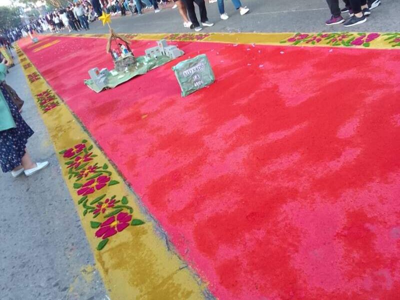 Alfombra Roja Amarilla Larga Guatemala