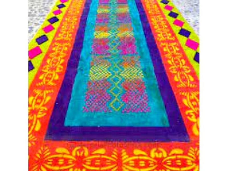 Alfombra Amarilla Rombos Guatemala