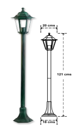 Farol jardín hexagonal con columna