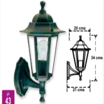 8 Farol jardín hexagonal soporte bajo