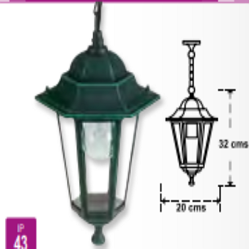 8 Farol jardín hexagonal suspendido