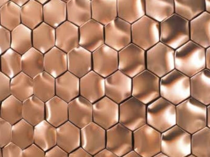 Recubrimiento mosaico metálico Web Copper