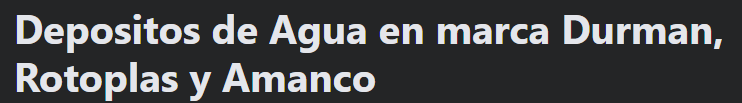 Depositos de Agua