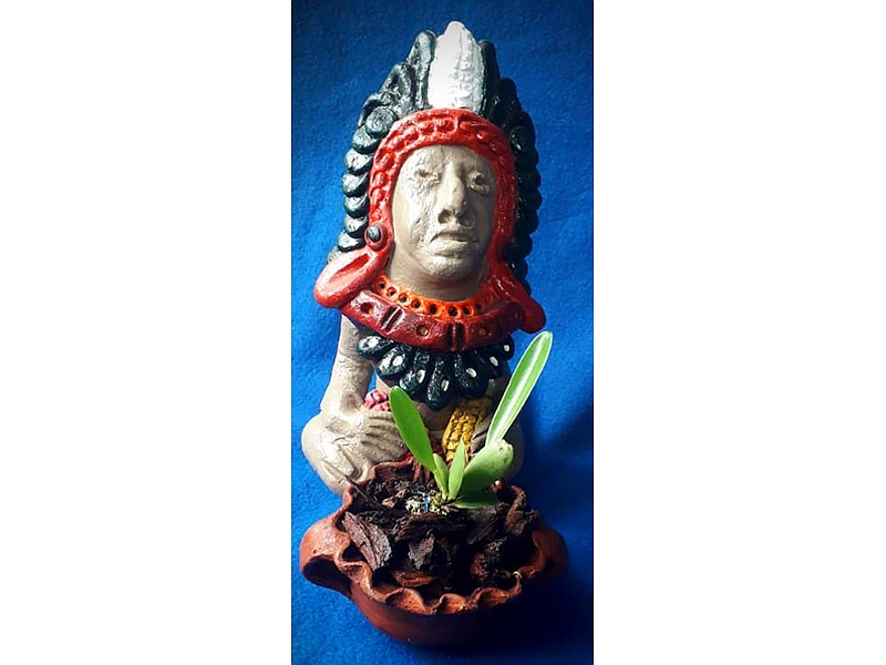 Maceta Barro Figura Guatemala