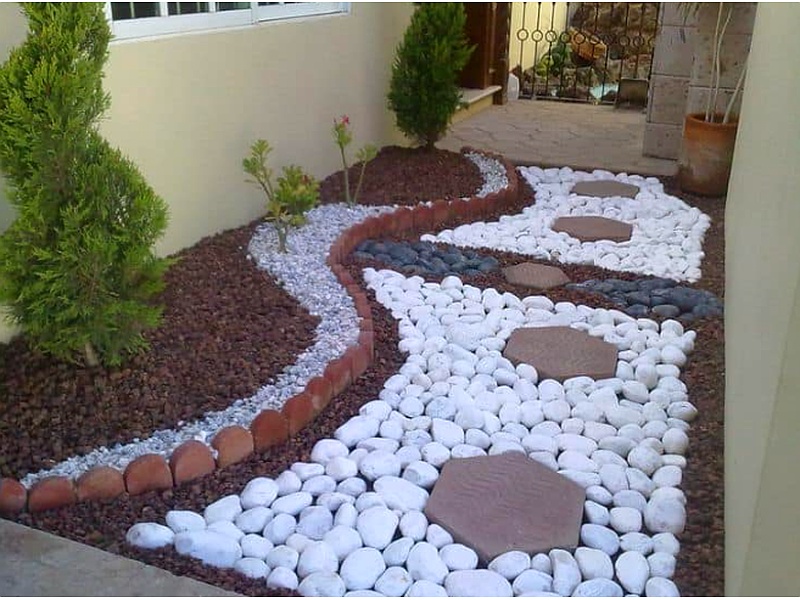Diseño Jardín Piedras Colores  Guatemala