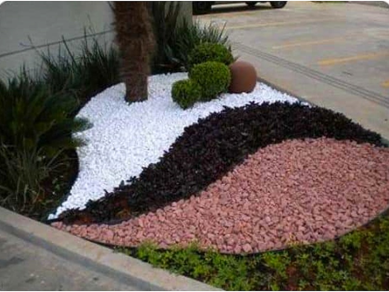 Diseño Jardín Piedras Tricolor Guatemala