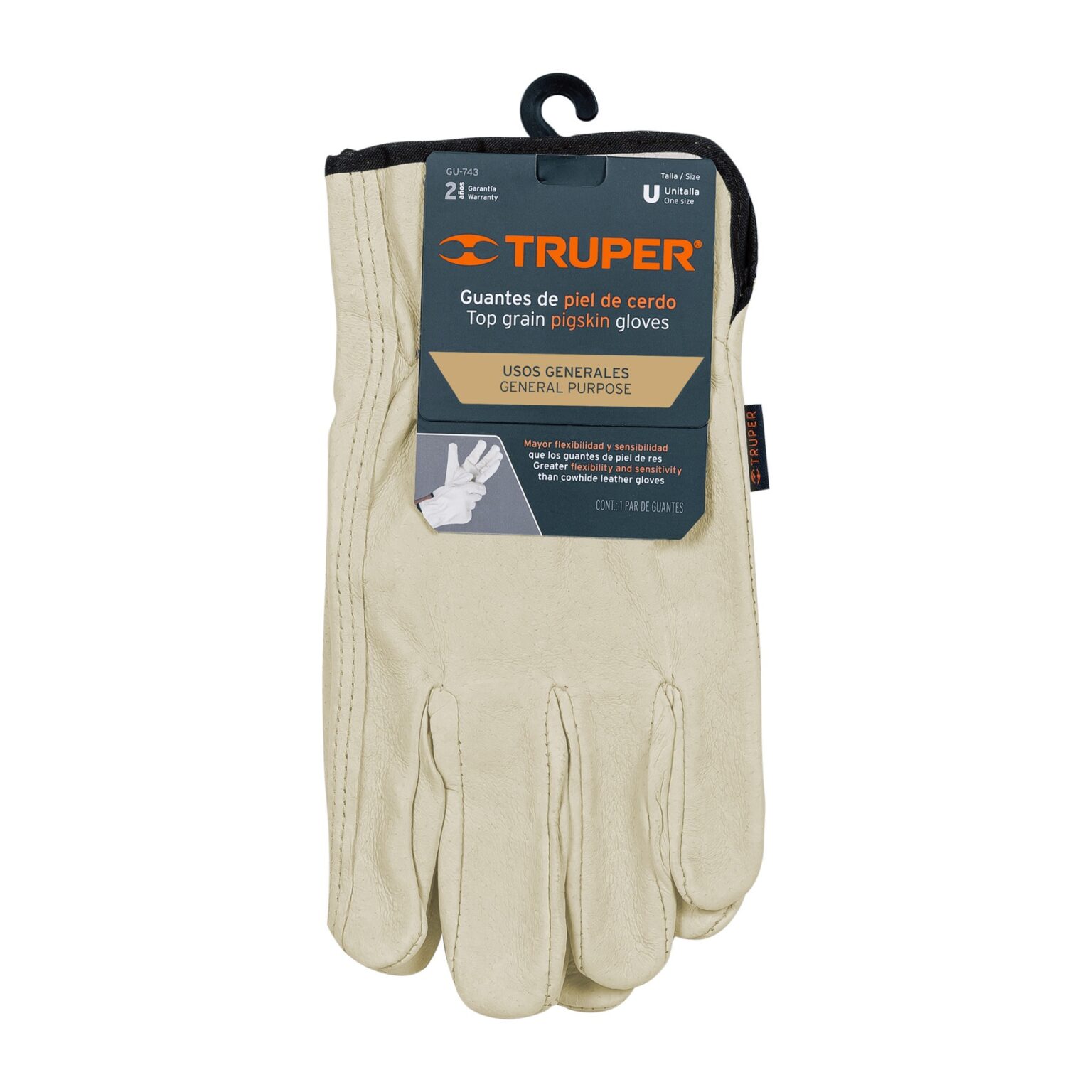 Guantes piel cerdo, 14999 marca Truper