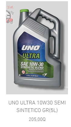 Lubricante de auto UNO 10W30 Guatemala