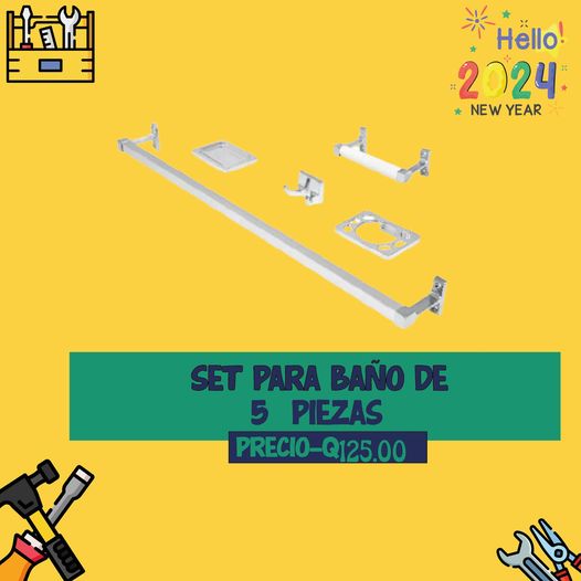 Set de cinco piezas para baño
