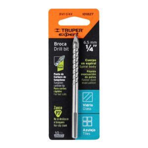 Broca tungsteno 1/4 para vidrio 