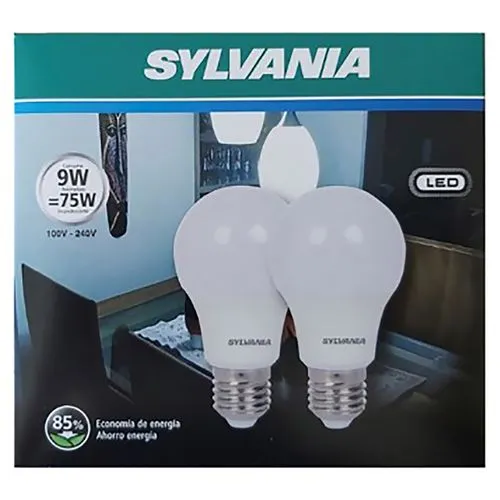 2 Pack Bombillo Sylvania Led 9W Luzbl