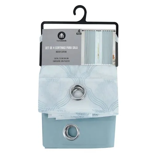 Cortinas Hometrends Para Dormitorio Azul