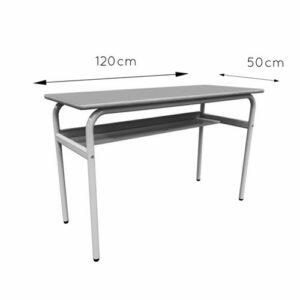 Pupitre escolar doble 120×50 cm