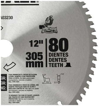 Disco Sierra 12'' Dewalt 80t Dwa03230