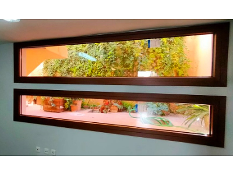 Ventana Fija PVC Nogal Guatemala