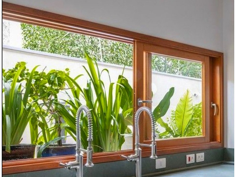Ventana Fija PVC Nogal Guatemala