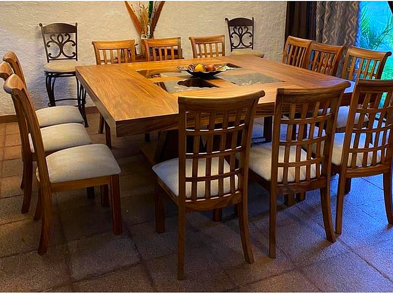 comedor 12 puestos madera natural CIUDAD DE GUATEMALA
