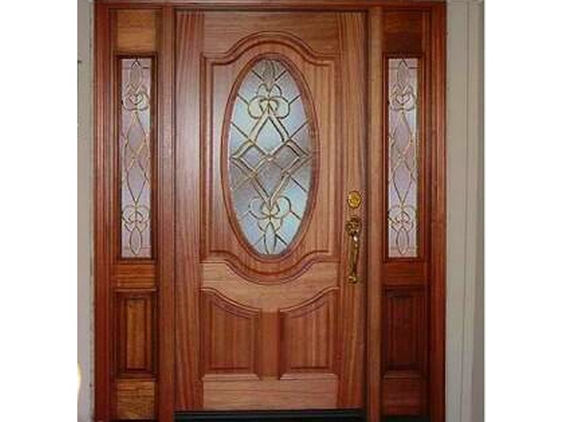 Puerta madera ovalo vidrio  SAN MIGUEL 